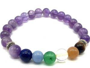 Bracelet Améthyste &amp; 7 Chakras 🌈